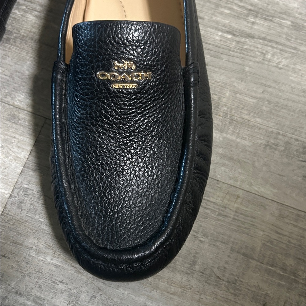 Coach Black Leather Penny Loafers - Picture 3 of 7